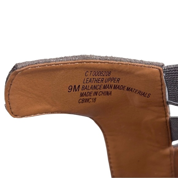 COMFORTIVA ALEXIS CT0006208 SMOKE LEATHER METALLIC BLOCK HEEL GLADIATOR SANDALS - Picture 13 of 13